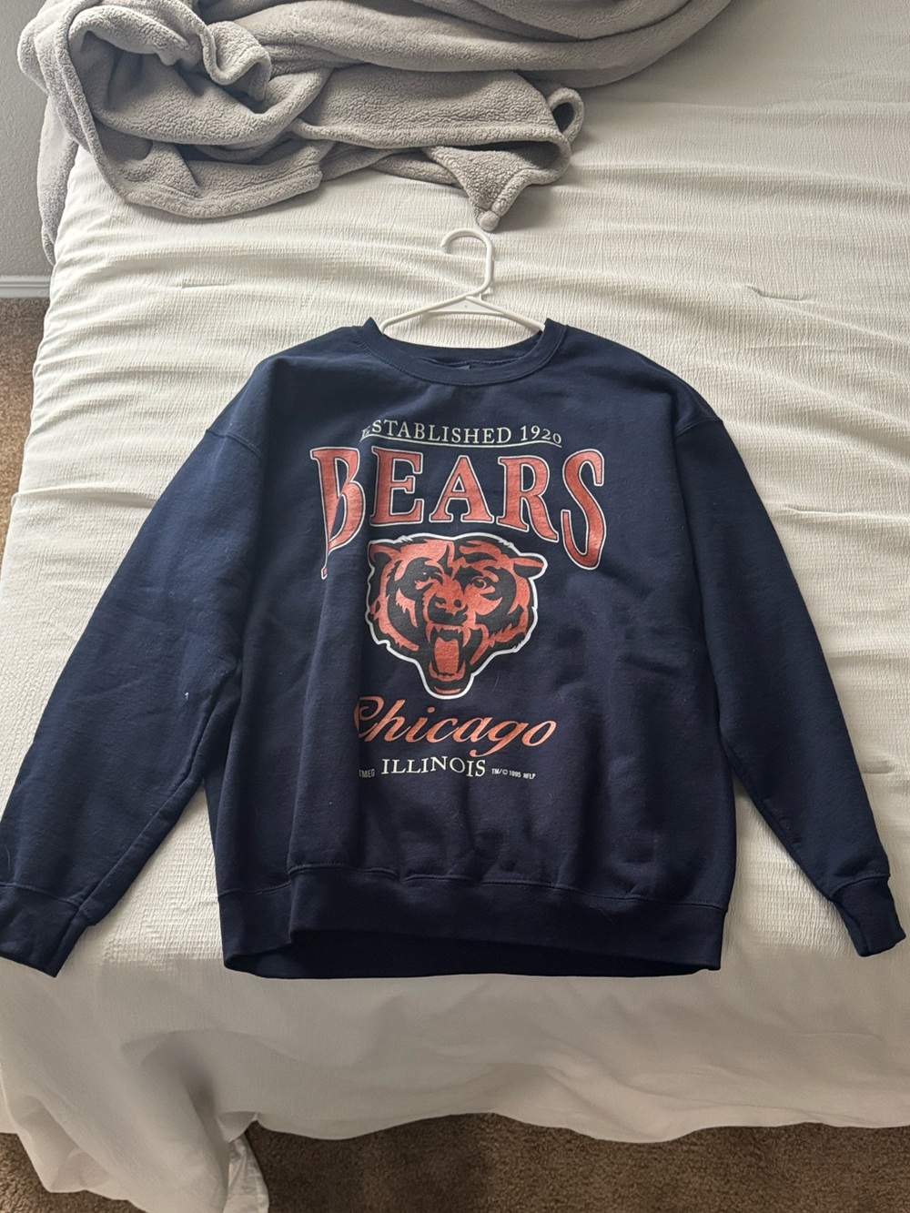 Chicago Bears Graphic Navy Crewneck Sweatshirt